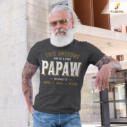 FLOCHIL Personalized Dad Shirt for Men, Custom Dad Shirt with Kids Names, Customized Fathers Day T Shirt, Gifts for Dad