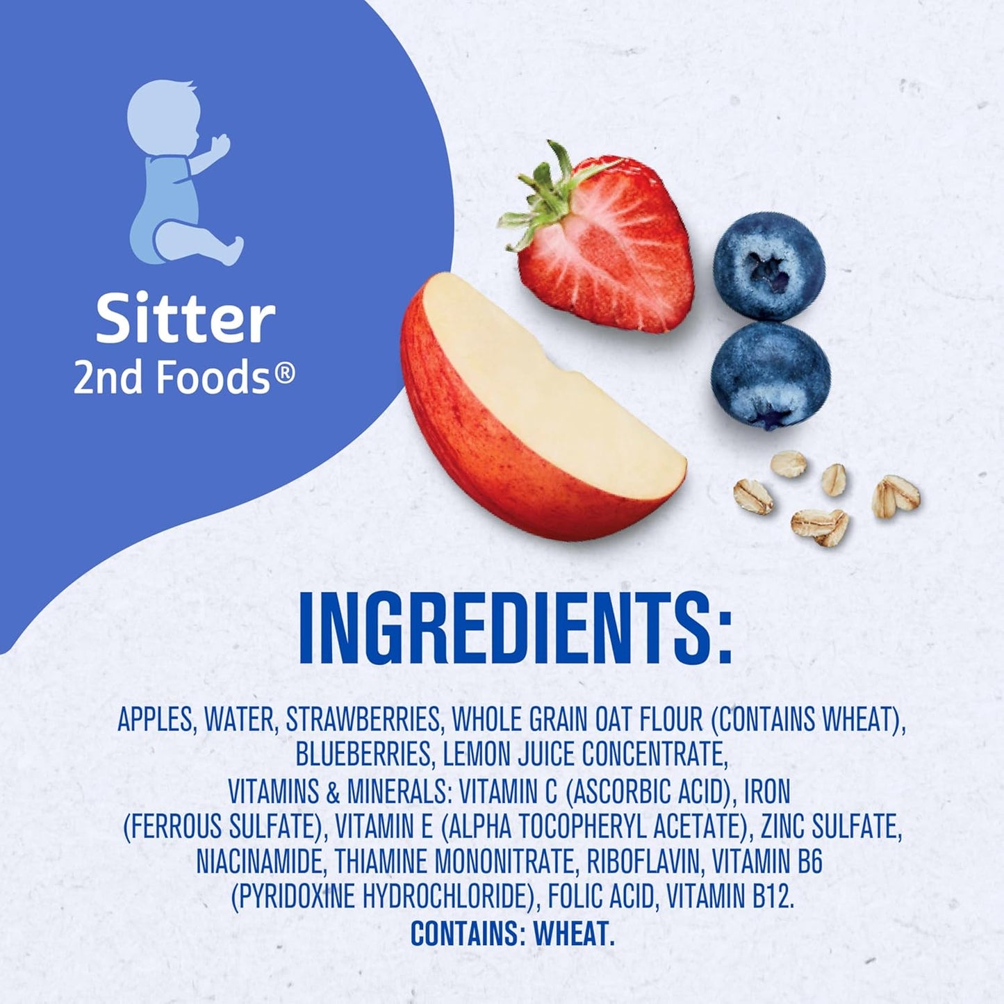 Gerber Stage 2 Baby Food, Apple Strawberry Blueberry Oatmeal Cereal Tubs, Iron Helps Support Brain Development, No Artificial Flavors, Baby Cereal, 2-Pack