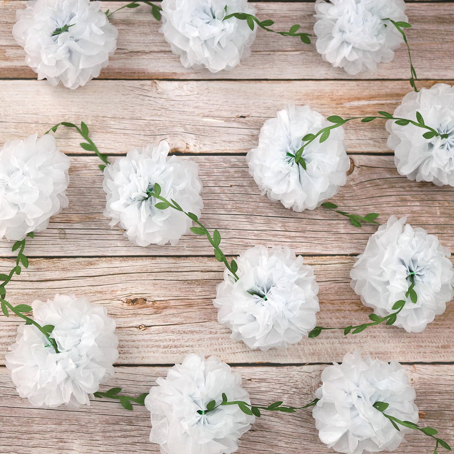 Nude Tissue Paper Pom Pom Garlands, Paper Flowers for Birthday Decorations, Baby Shower, Wedding Engagement, Bridal Shower, Spring Summer Party Decorations