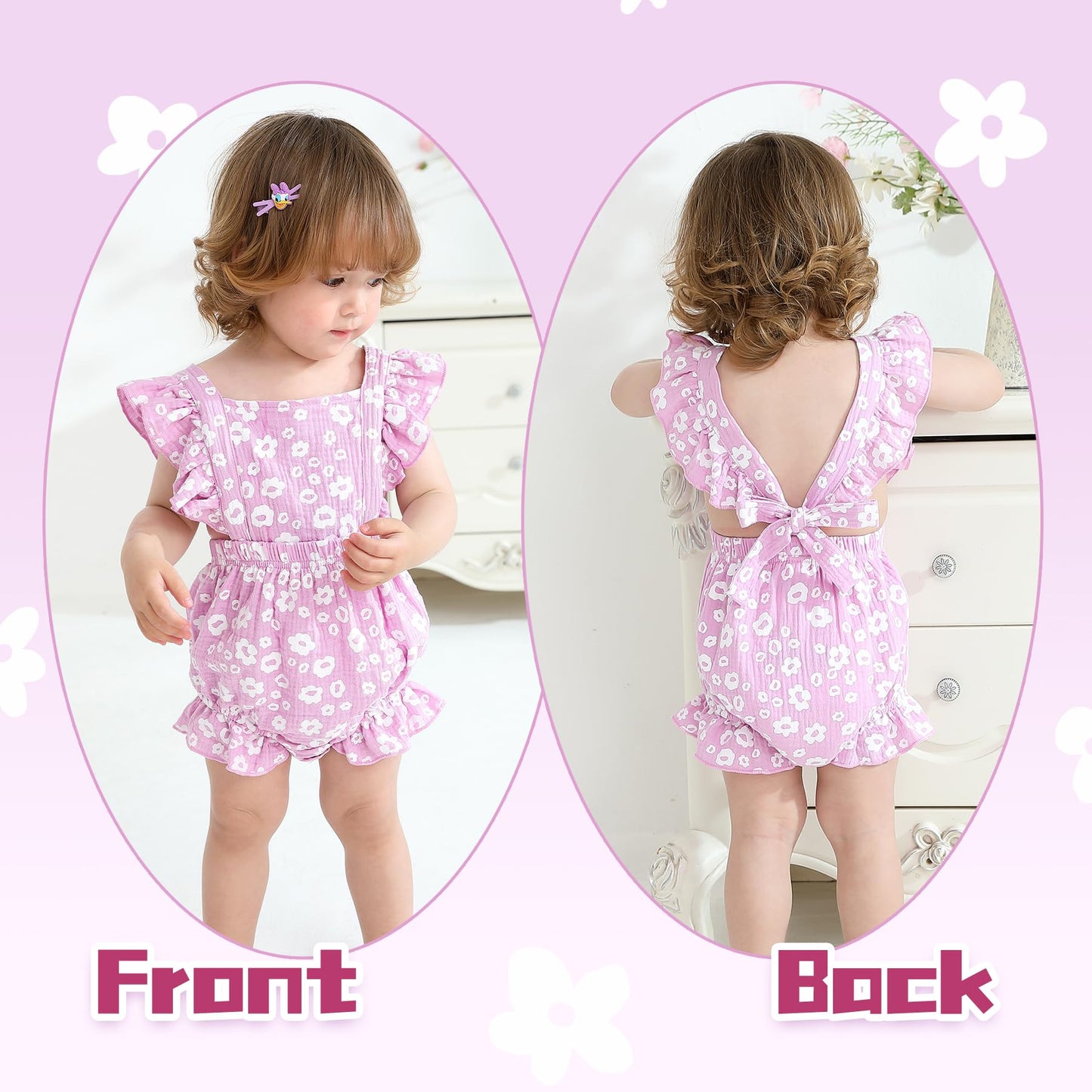 Happy Town Newborn Baby Girl Clothes Infant Summer Romper Sleeveless Floral Cute Outfits One Piece Jumpsuit Bodysuit