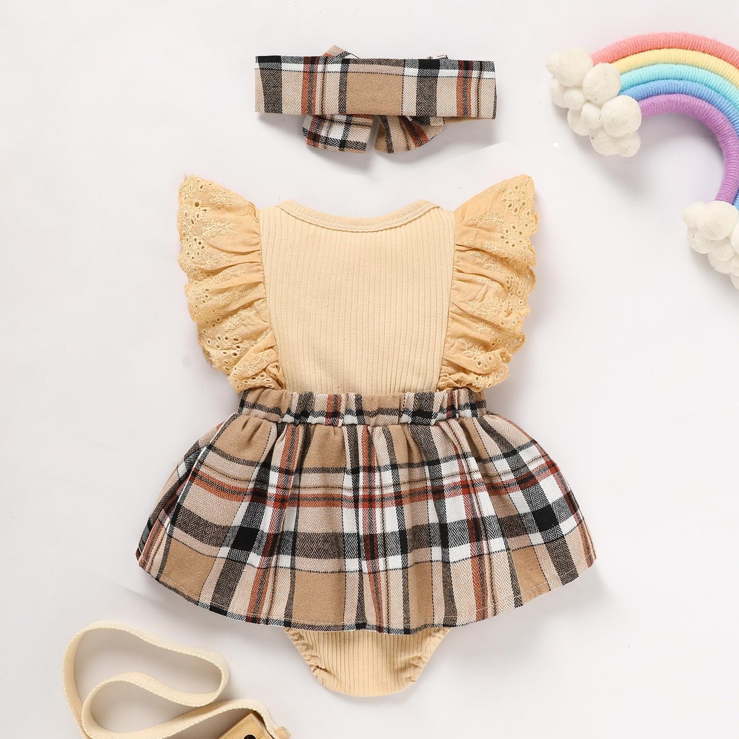 Sinhoon Baby Girl Clothes Newborn Ruffled Sleeveless Romper Floral Dreesy Bodysuit Heaedband 3pcs Baby Girl Summer Clothes