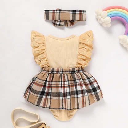 Sinhoon Baby Girl Clothes Newborn Ruffled Sleeveless Romper Floral Dreesy Bodysuit Heaedband 3pcs Baby Girl Summer Clothes