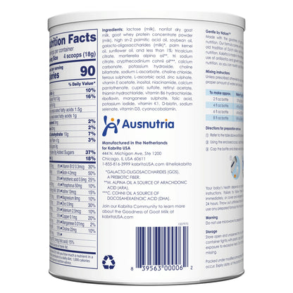Kabrita Goat Milk Toddler Formula - Easy to Digest Baby Formula 12-24 Months - Contains Vitamin C, D, Iron, DHA, Non-GMO - Gentle on Sensitive Tummies - Formula Supporting Gut Health & Sleep - 28Oz.