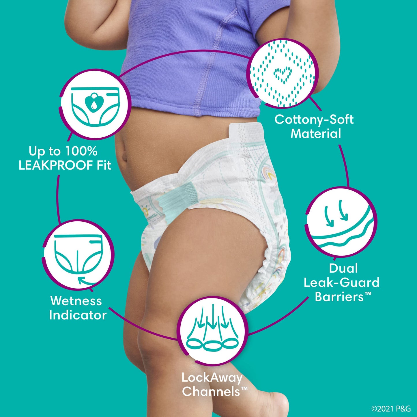 Pampers Cruisers Diapers - Size 3, 84 Count, Disposable Active Baby Diapers with Custom Stretch
