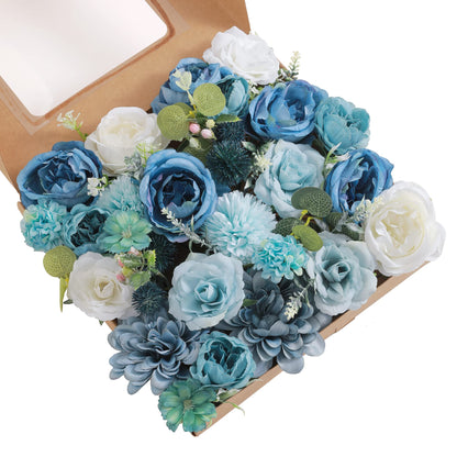 Artificial Flowers Combo, Fake Flowers for DIY Tables Centerpieces Baby Shower Bridal Shower Wedding Bouquet Arrangements Party Candle Holder Cake Decor Flower Home Decorations