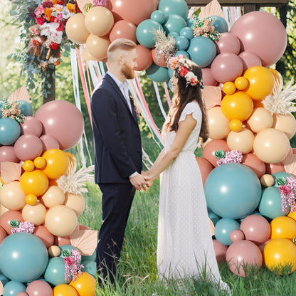 Dusty Pink Brown Balloon Arch Kit, Double Stuffed Blush Brown Cream Beige Nude Tan Pink Balloons Boho Balloon Garland Kit for Birthday Baby Shower Wedding Bridal Shower Gender Reveal Party Decoration