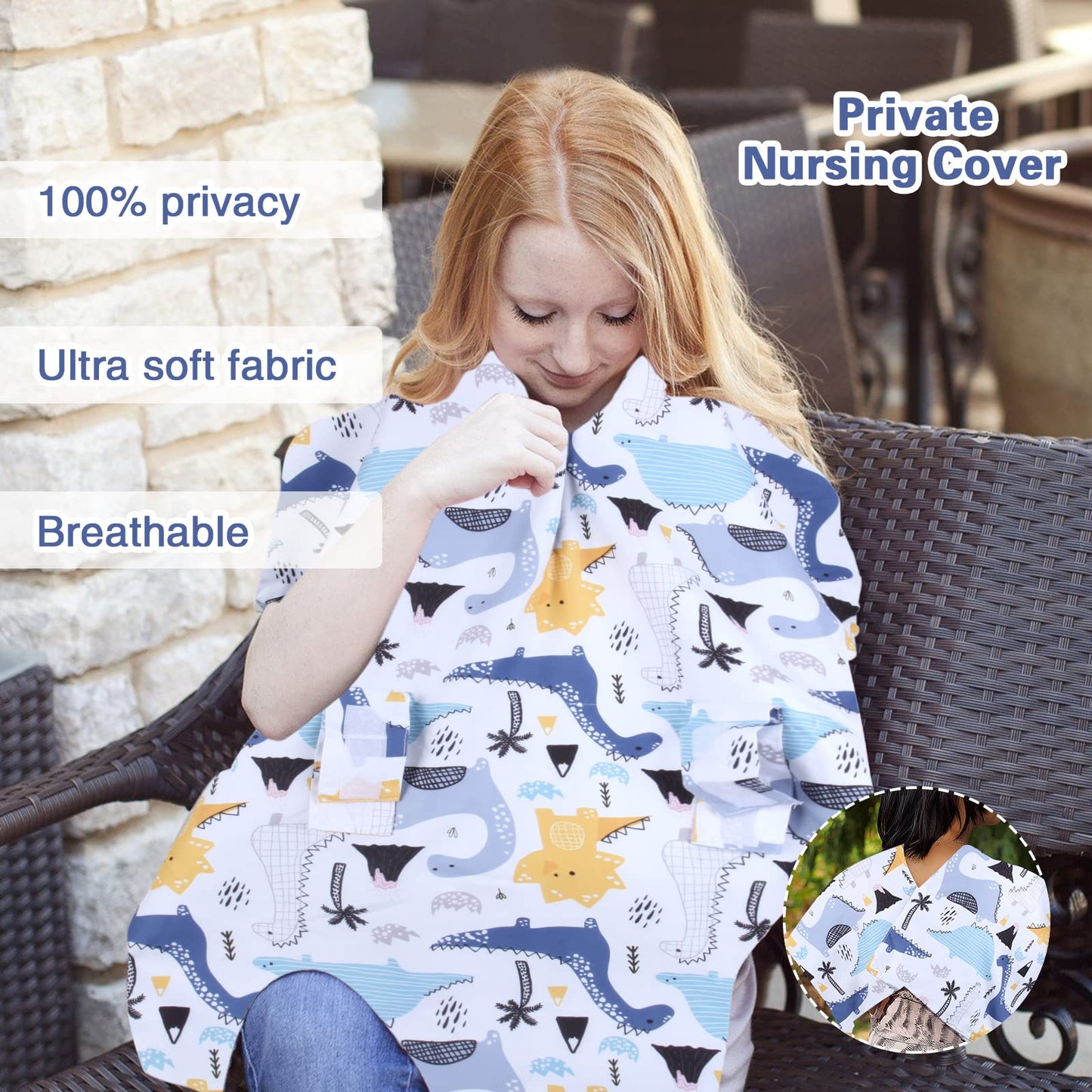 Rquite Car Seat Cover Baby, Carseat Covers Baby Boy, Minky Infant Car Seat Cover Winter, Peekaboo Opening Car Seat Canopy, Multi-use Baby Carrier, Stroller, Nursing Cover, Minky Blanket, Dinosaur