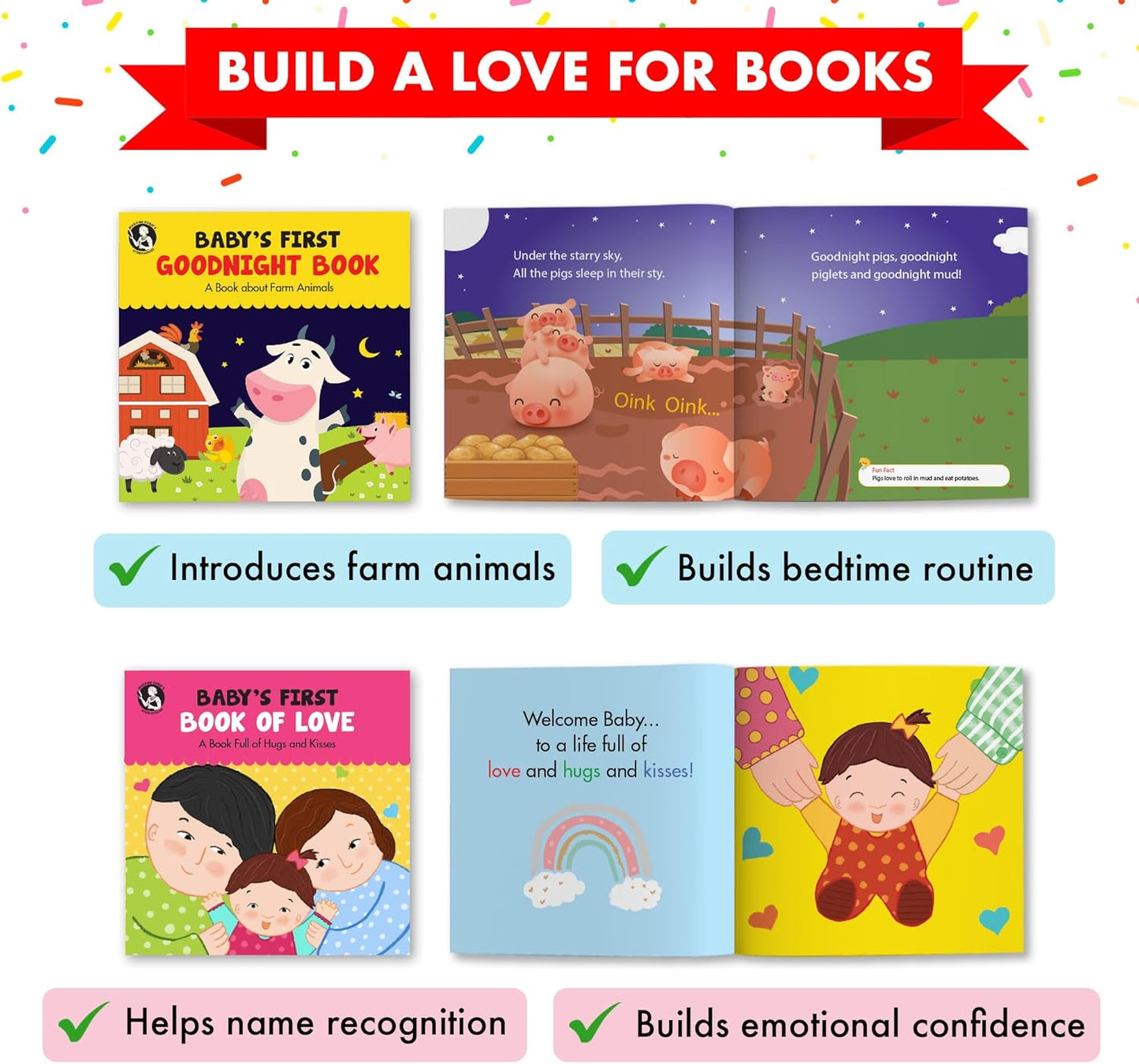 Madame Curie’s Baby's First Library Set of 5 | Baby Toys, for 0-3-6 Months, 0 to 1 Year Old, Toddler Board Books | Baby Shower, Birthday Gift Ideas for Newborn Girl & Boy, Infant Toys