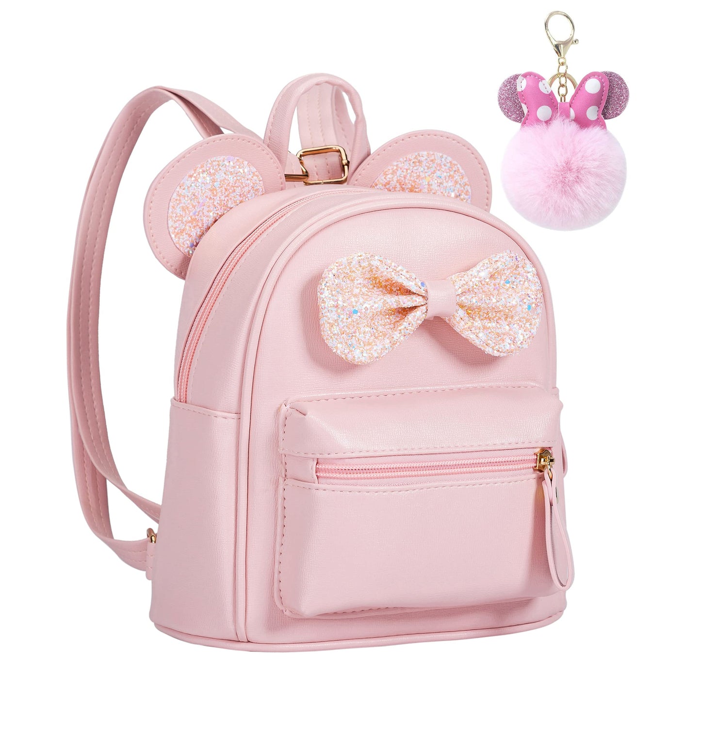 Cutest Toddler Polkadot Bow Mouse Ears Bag Mini Clear Fashion Shoulder Backpack for Teen Toddler Little Girls (clear)
