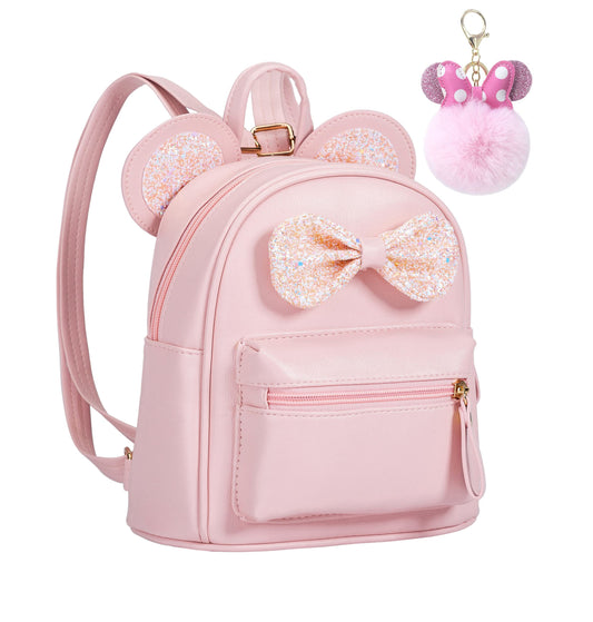 Cutest Toddler Polkadot Bow Mouse Ears Bag Mini Clear Fashion Shoulder Backpack for Teen Toddler Little Girls (clear)