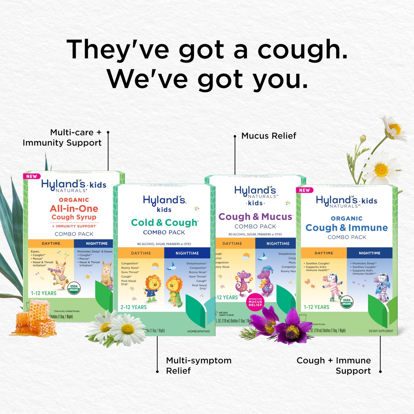 Hyland's Kids Nighttime Organic Cough Syrup and Immune Support with Agave, Elderberry and Pomegranate, Soothes Cough, and Supports Immunity, 4 Fl. Oz.