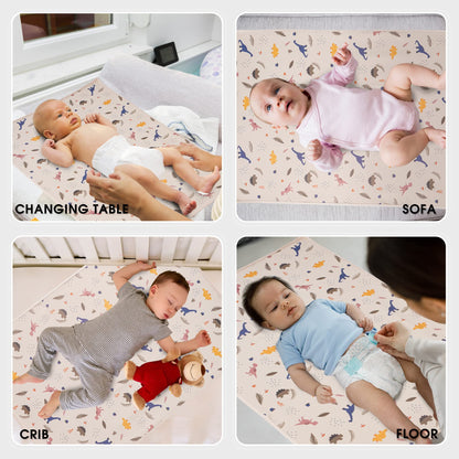 Vegan Leather Baby Changing Mat - Wipeable Portable Changing Pad, Foldable Travel Changing Mat for Baby, Newborns Toddlers Shower Gifts (Flower,20"*28")