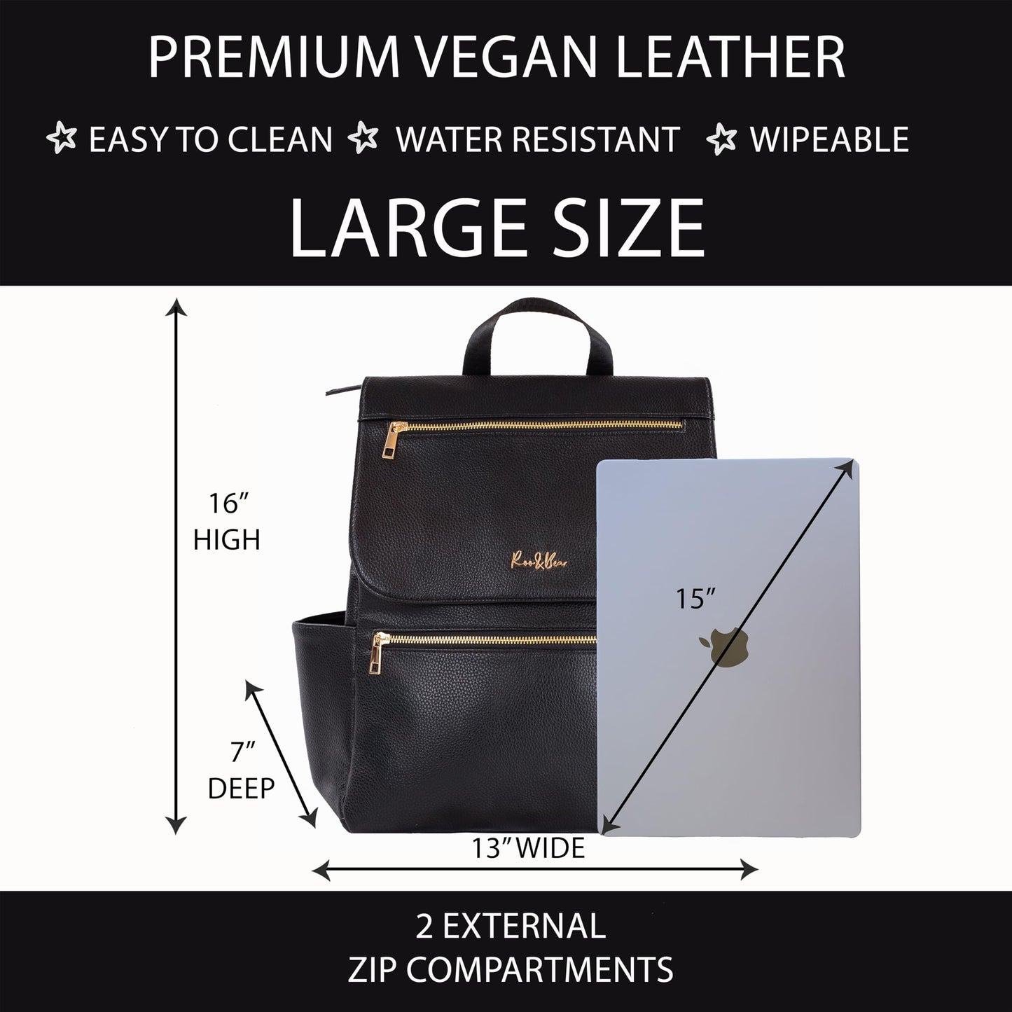Premium Vegan Leather Diaper Bag Backpack – Large Designer Baby Bag, Stylish Diaper Backpack with Stroller & Crossbody Straps & Multiple Compartments (Powder Blue)