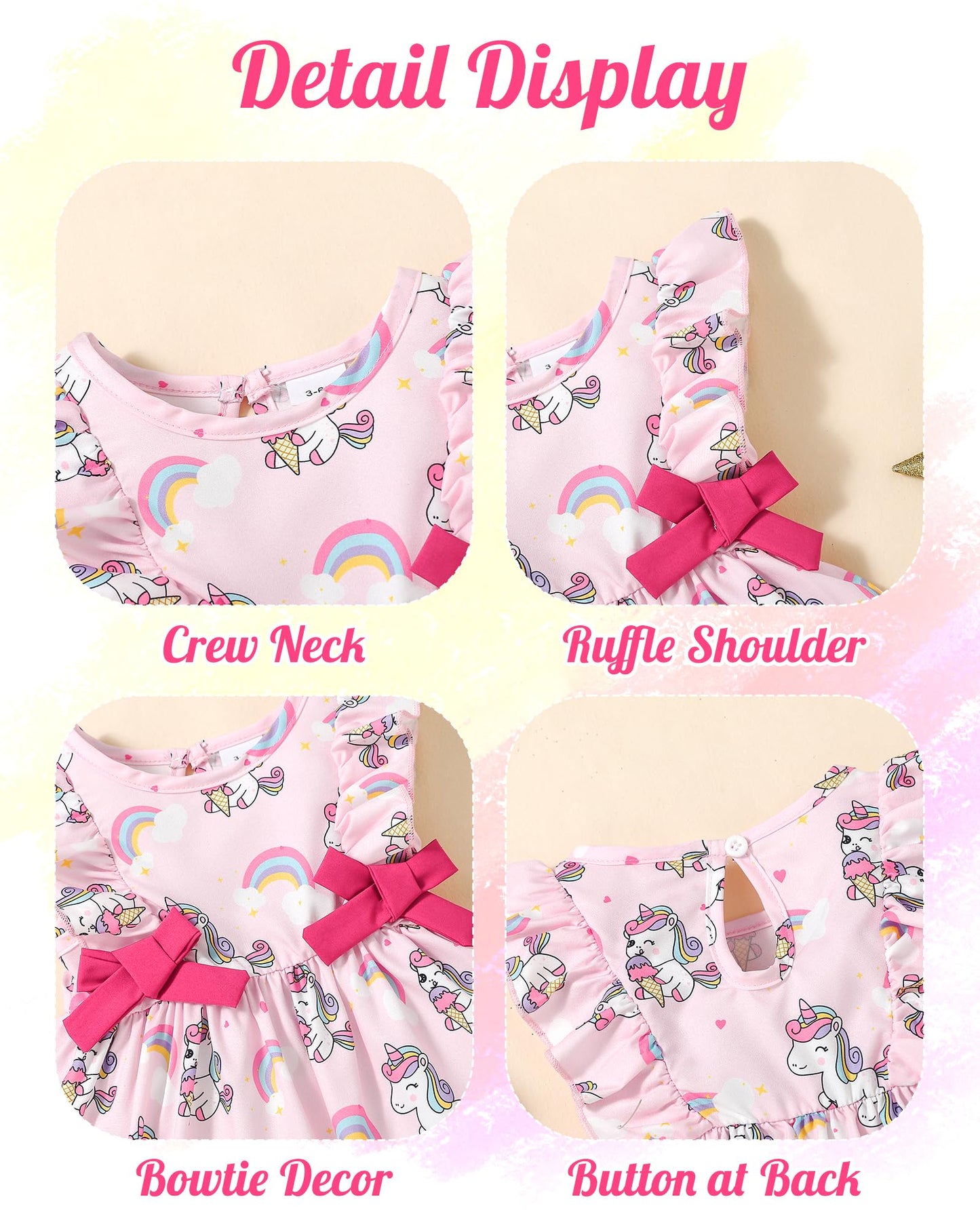 Mioglrie Baby Girl Dress Summer Girl Clothes Infant Outfits Ruffle Sleeveless Sundress Playwear Cute Dresses for Girls