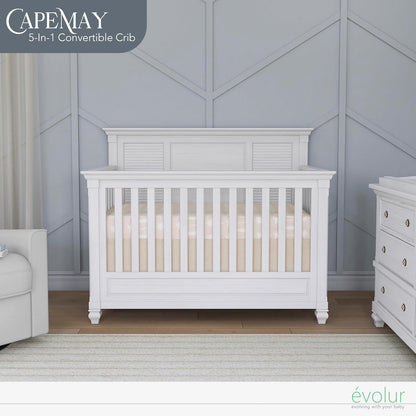 Evolur Signature Cape May 5 in 1 Full Panel Convertible Crib Updated 2022 Edition