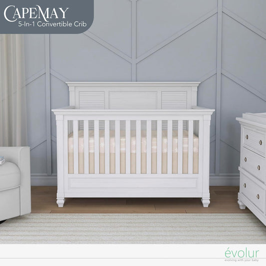 Evolur Signature Cape May 5 in 1 Full Panel Convertible Crib Updated 2022 Edition