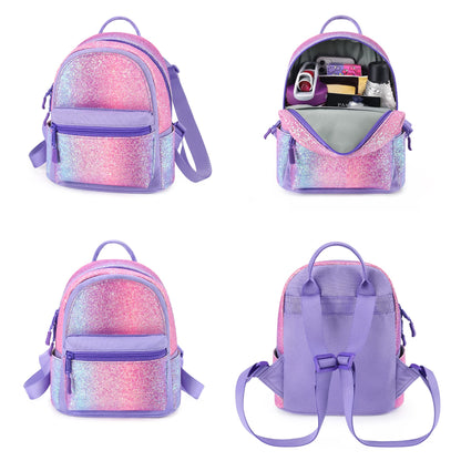 mibasies Mini Backpack for Girls Kids Rainbow Purse Dance Bag for Girls Gifts age 2 3 4 5 6 7 8 yrs