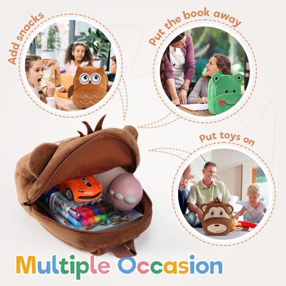 MICHLEY Toddler Backpack Plush Animal SchoolBag Cartoon Girls Travel Bag Mini Baby Daypack for Kids Kindergarten Pre School Bags, Cow