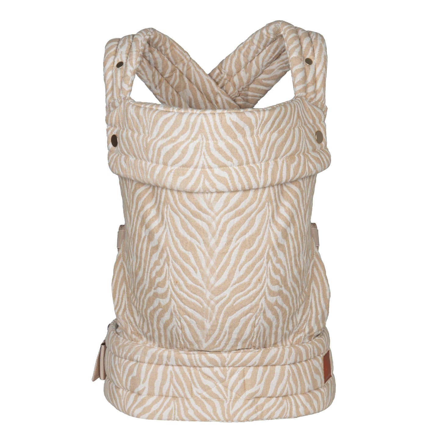 Baby Carrier for Newborns to Toddlers | Cozy Wrap with Lumbar Support | Soft Fabric, 7-35lbs Adjustable Fit | Brown Zebra Pattern
