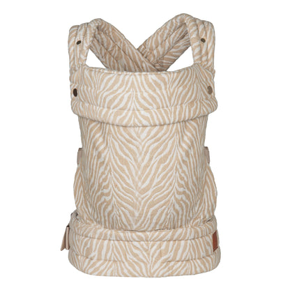 Baby Carrier for Newborns to Toddlers | Cozy Wrap with Lumbar Support | Soft Fabric, 7-35lbs Adjustable Fit | Brown Zebra Pattern