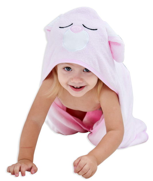 HIPHOP PANDA Hooded Towel - Rayon Made from Bamboo, Bath Towel with Bear Ears for Newborn, Babie, Toddler, Infant - Absorbent Large Baby Towel - Yellow Duck, 30 x 30 Inch