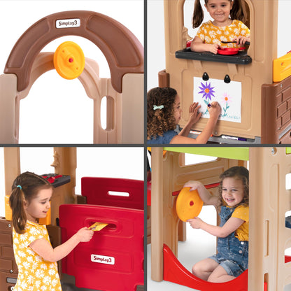 Simplay3 Young Explorers Modular Play System – Kids Activity Outdoor Playset for Children Age 18 mos - 6yrs – Toddler Playground Slide, Climb and Playhouse