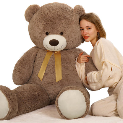 Tezituor 59" Gaint Teddy Bear Stuffed Animal,5ft Life Size Big Teddy Bears,Light Brown Cute Soft Plush Toy,Gifts for Kids Girls Boys Girlfriend Valentine,Christmas,Birthday,Baby Shower,Wedding Party
