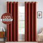 MIULEE 100% Blackout Linen Textured Curtains for Bedroom Solid Thermal Insulated Natural Beige Grommet Room Darkening Curtains & Drapes Luxury Decor for Living Room Nursery 52 x 84 Inch (2 Panels)