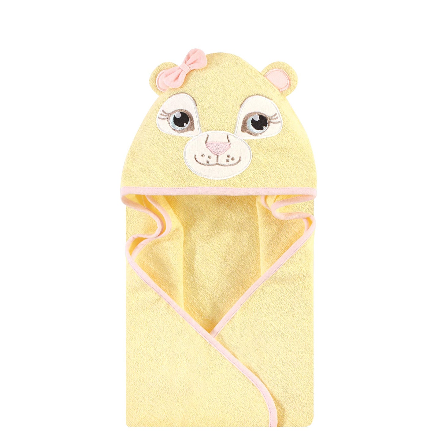 Hudson Baby Unisex Baby Cotton Animal Face Hooded Towel, Pretty Elephant, One Size