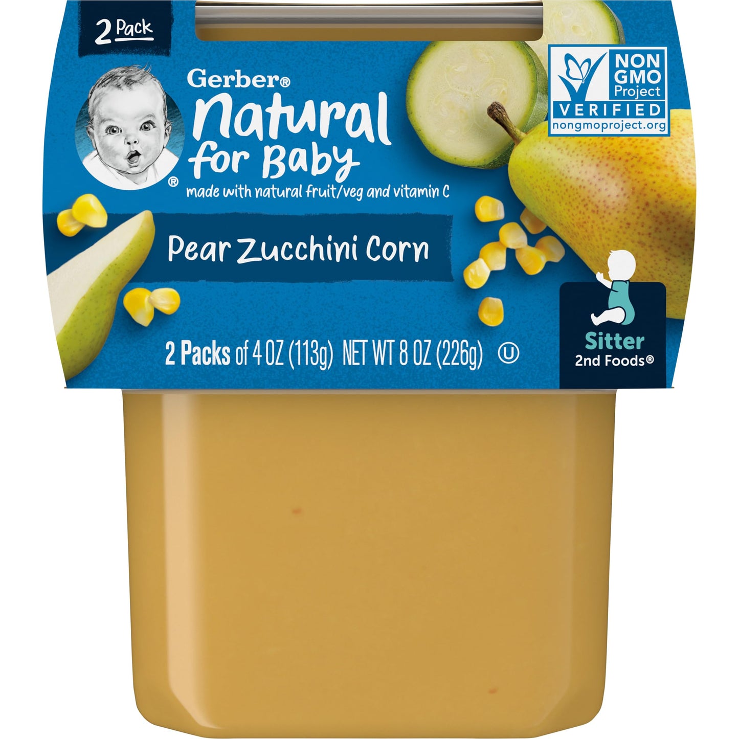 Gerber 2nd Foods Banana Blackberry Blueberry 4 Ounce Tubs, 2 Count (Pack of 8)