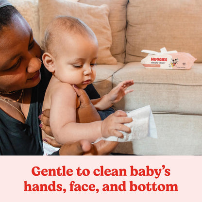 Huggies Simply Clean Fresh Scent Baby Wipes, 3 Flip-Top Packs of 64 (192 Wipes Total), Packaging May Vary