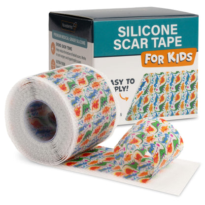 NUVADERMIS Silicone Scar Sheets - Extra Long Scar Sheets for C-Section, Tummy Tuck, Keloid, and Surgical Scars - Reusable Medical Grade Silicone Scar Sheets - Pack of 4 - Light Tone