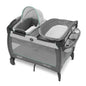 Graco On The Go Zip Pack ‘n Play Playard, Folding Playpen with Bassinet, Portable Crib, Reeves