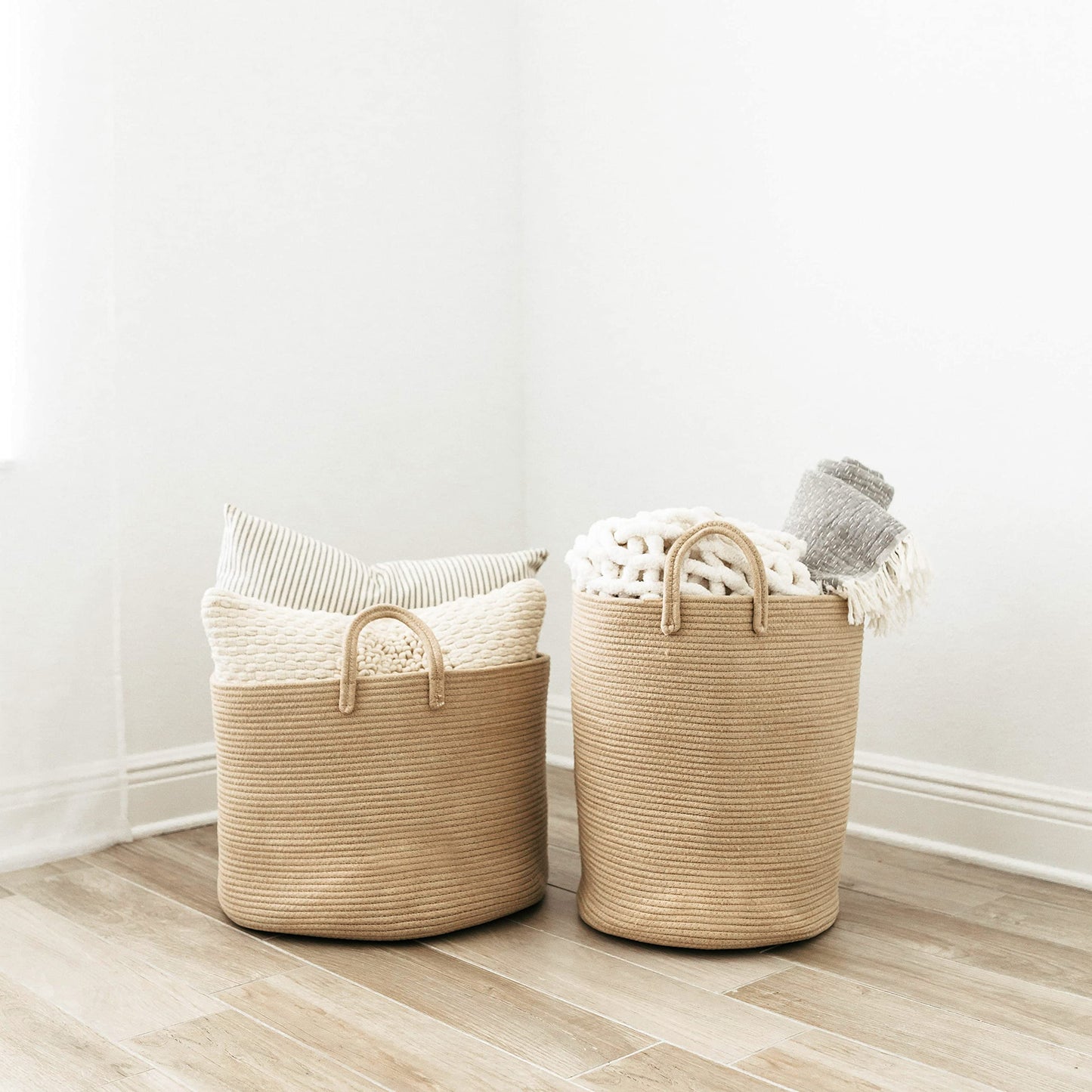 OrganiHaus Large Blanket Basket for Living Room 20x13, Rainbow Rope Basket for Classroom Organization, Toy Storage Basket, Woven Kids Laundry Basket, Baby Toy Box, Cute Storage Basket, Nursery Hamper