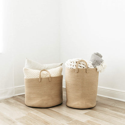 OrganiHaus Large Blanket Basket for Living Room 20x13, Rainbow Rope Basket for Classroom Organization, Toy Storage Basket, Woven Kids Laundry Basket, Baby Toy Box, Cute Storage Basket, Nursery Hamper