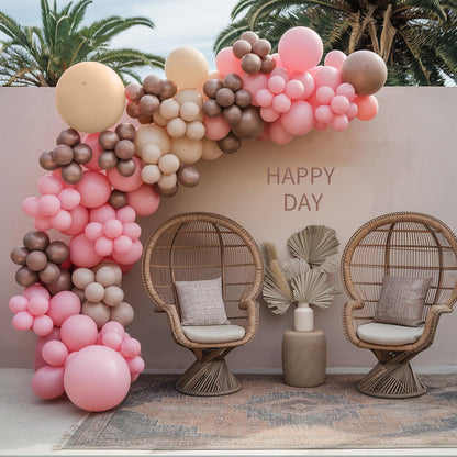 Ivory White Balloon Arch Kit,Boho Balloon Garland with Pastel Orange Cream Beige Champagne Gold White Sand Balloons for Neutral Baby Shower Wedding Boho Bridal Party Decorations