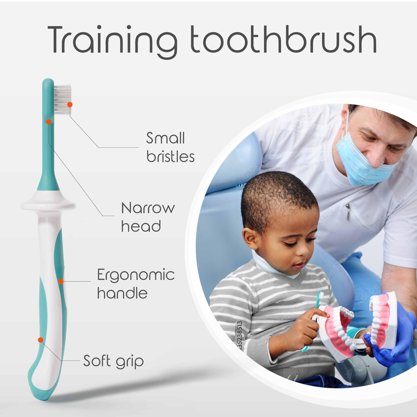 Cherish Baby Care Baby Toothbrush & Toddler Toothbrush Set (0-2 Years) - BPA-Free & Safety-Tested, 2023 Award Winner, Food-Grade Silicone (Teal)