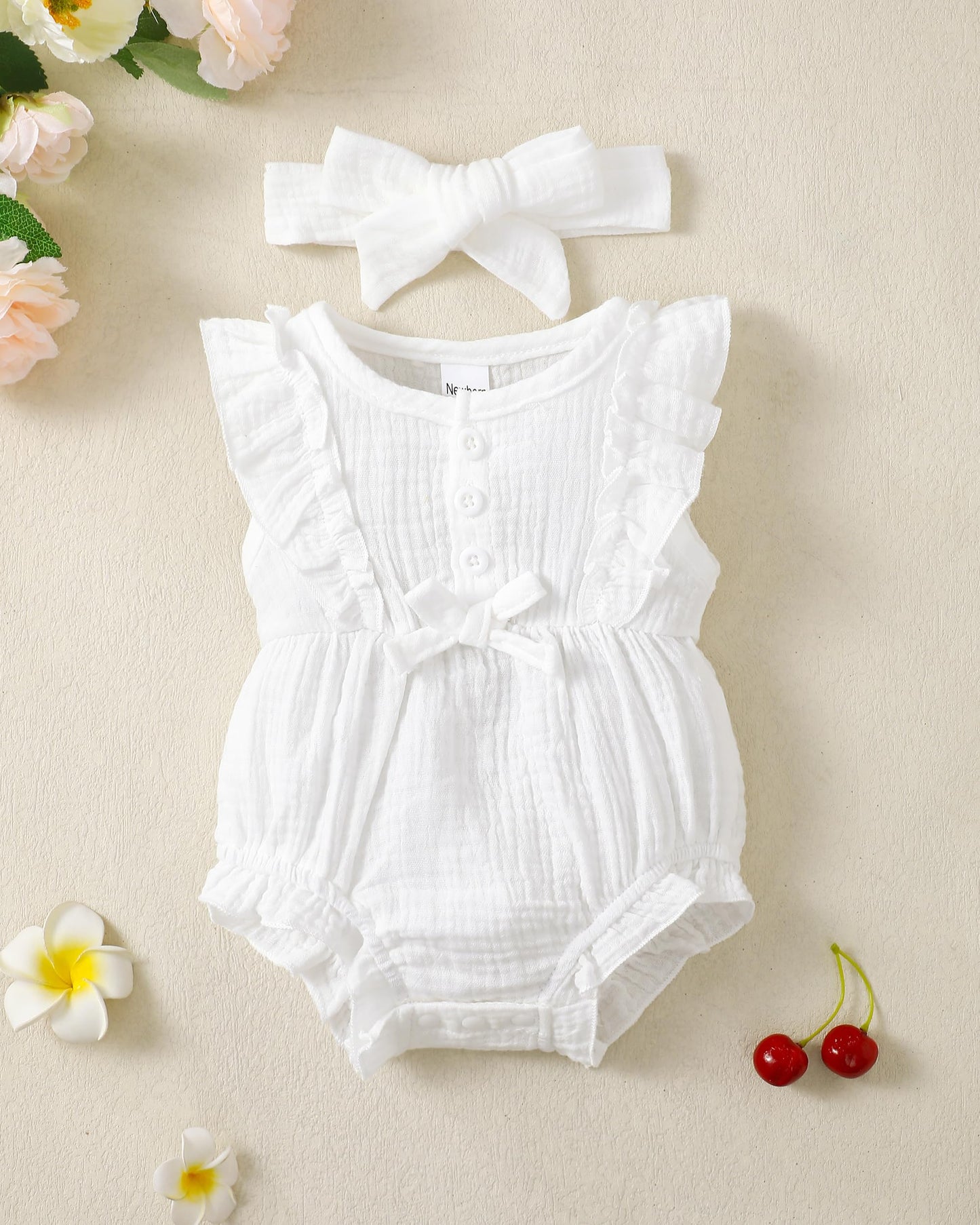 Renotemy Newborn Infant Baby Girl Clothes Rompers Summer Jumpsuits Short Sleeve Romper Infant Baby Clothes Girl
