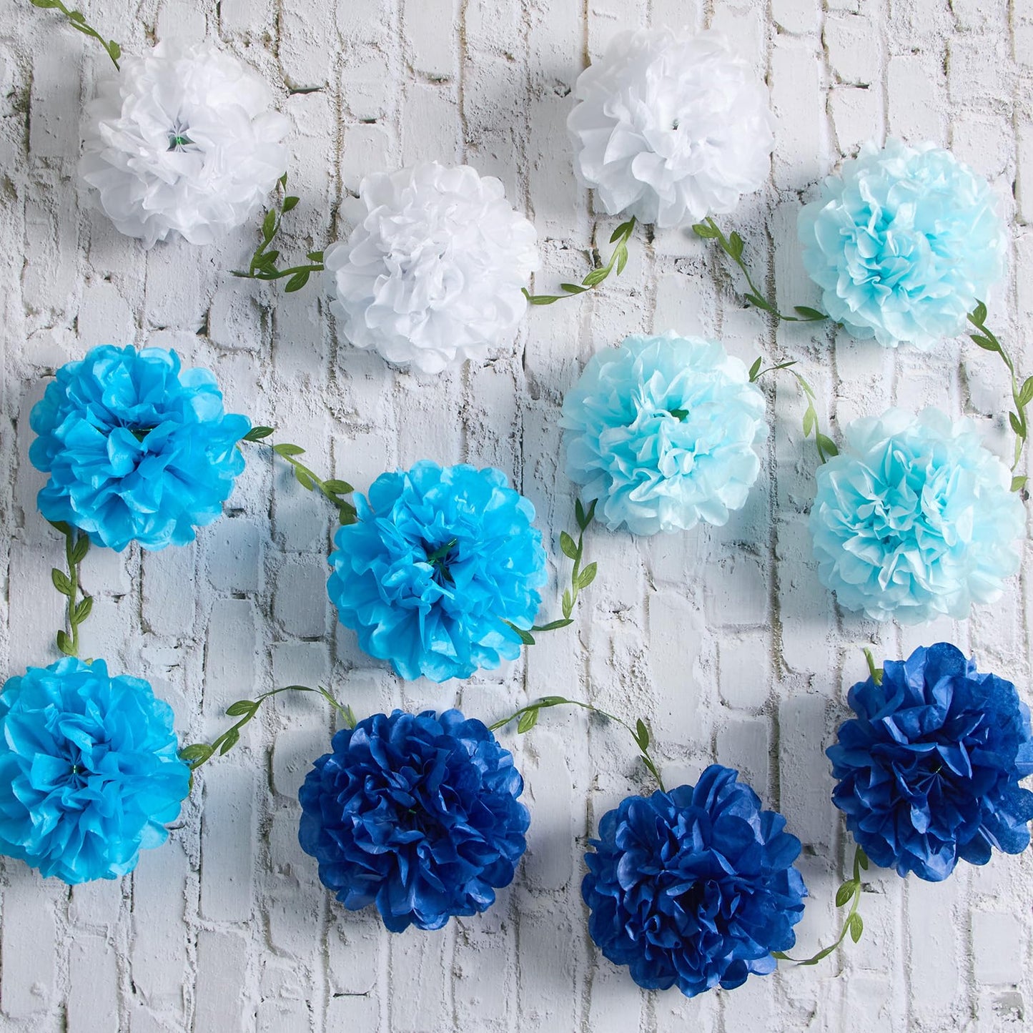 Nude Tissue Paper Pom Pom Garlands, Paper Flowers for Birthday Decorations, Baby Shower, Wedding Engagement, Bridal Shower, Spring Summer Party Decorations