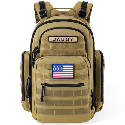 SHARKMOUTH Diaper Bag Backpack for Dad and Mom, Military Molle diaper Pack with Insulated Bottle Holders and Wipe Pocket