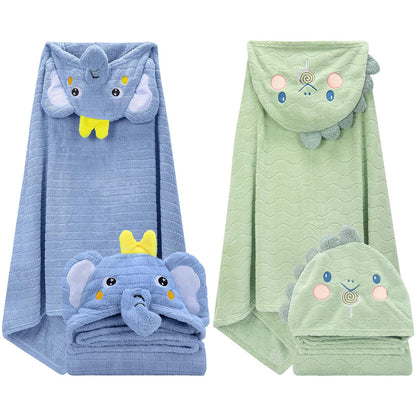 2 Pack Hooded Baby Towels-26 X55 Ultra Soft Baby Bath Towels,Newborn Baby Essentials,Premium Absorbentand Hypoallergenic Towels for Toddler Baby Boy and Girl 0-6 Years(Elephant+Rabbit)