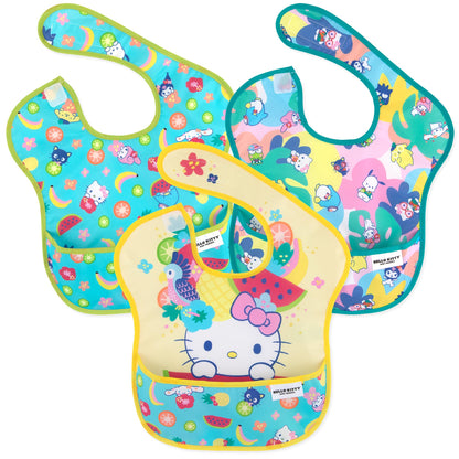 Bumkins Disney Bibs for Girl or Boy, SuperBib Baby and Toddler 6-24 Months, Essential Must Have for Eating, Feeding, Baby Led Weaning, Mess Saving Waterproof Soft Fabric, 3-pk Pooh Bear and Friends