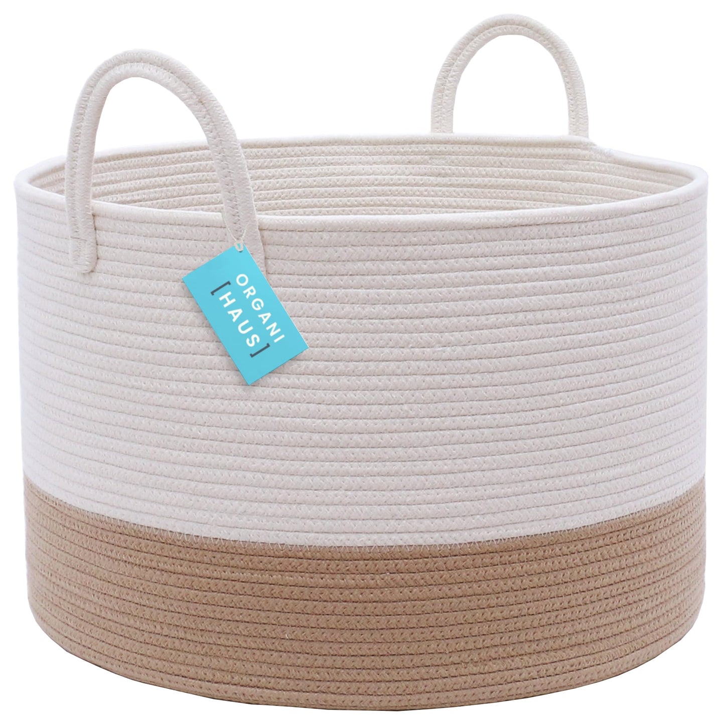 OrganiHaus Large Blanket Basket for Living Room 20x13, Rainbow Rope Basket for Classroom Organization, Toy Storage Basket, Woven Kids Laundry Basket, Baby Toy Box, Cute Storage Basket, Nursery Hamper