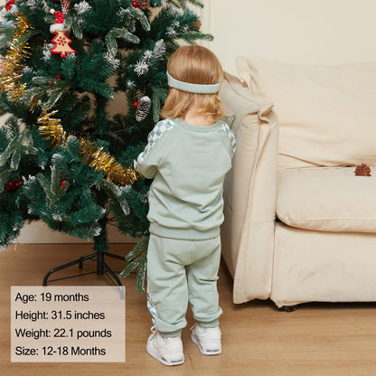 AMAWMW Infant Baby Girl Clothes Long Sleeve Loose Sweatshirts Pockets Pants Headband Outfits Fall Winter Spring Gift