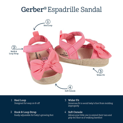 Gerber Baby-Girl's Espadrille Sandal Crib Shoe