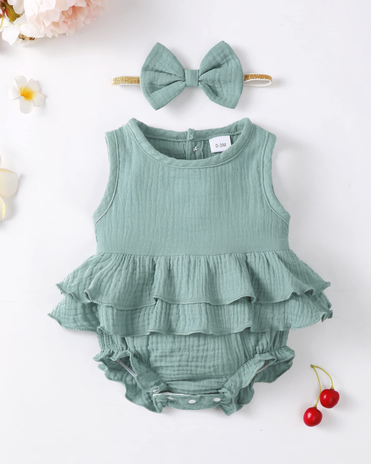 Renotemy Newborn Infant Baby Girl Clothes Rompers Summer Jumpsuits Short Sleeve Romper Infant Baby Clothes Girl