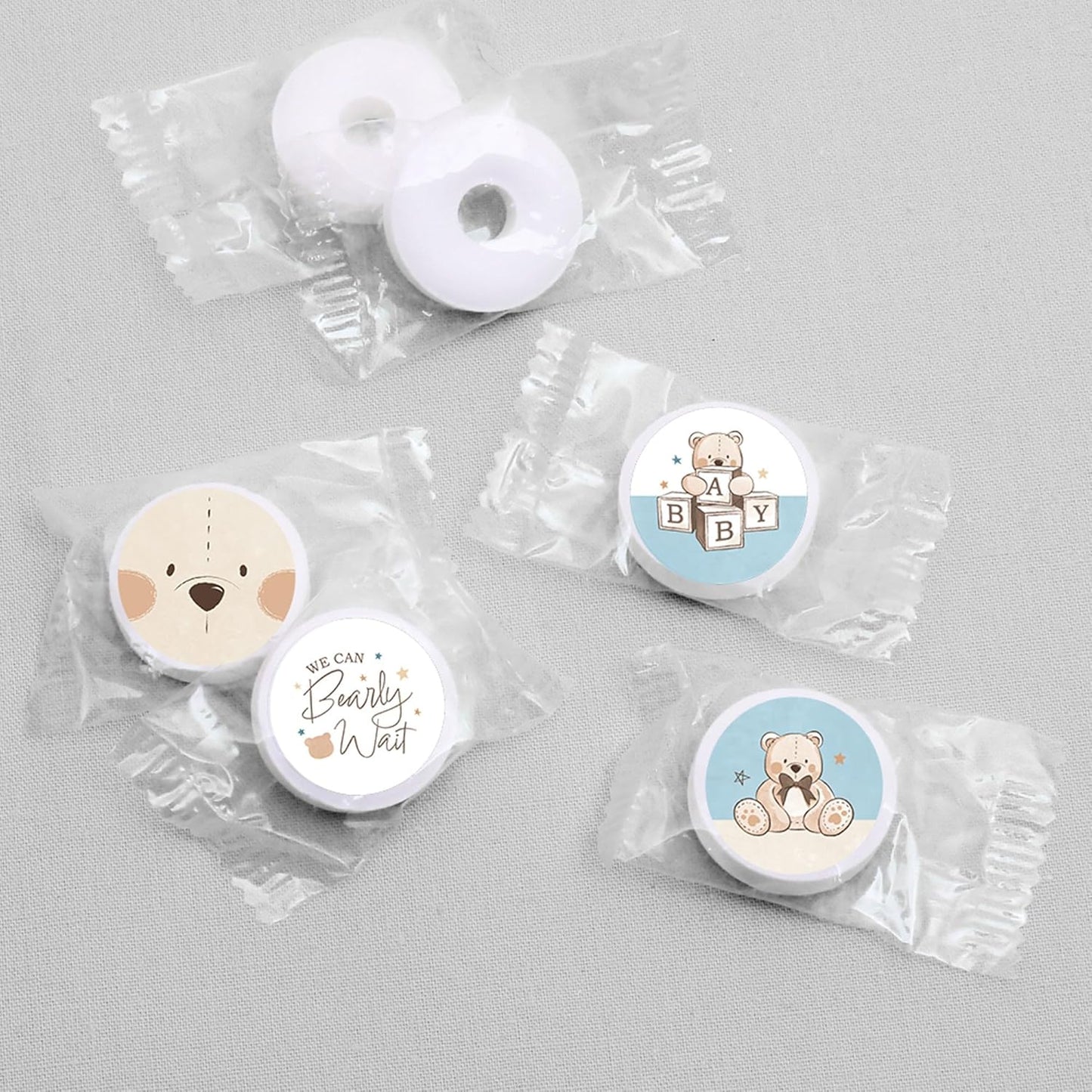 Big Dot of Happiness We Can Bearly Wait - Teddy Bear Baby Shower Round Candy Sticker Favors - Labels Fit Chocolate Candy (1 Sheet of 108)