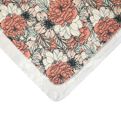 Galabloomer Newborn Receiving Blanket Headband Set Baby Flower Swaddle (vintage flower)