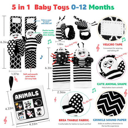 Baby Rattles 0-6 Months: Baby Toys Baby Essentials Rattles for Babies 6-12 Months Infant Toys 0-3 Months Newborn Toys Wrist Rattle Socks - Newborn Essentials Must Haves Gifts for Girl Boy
