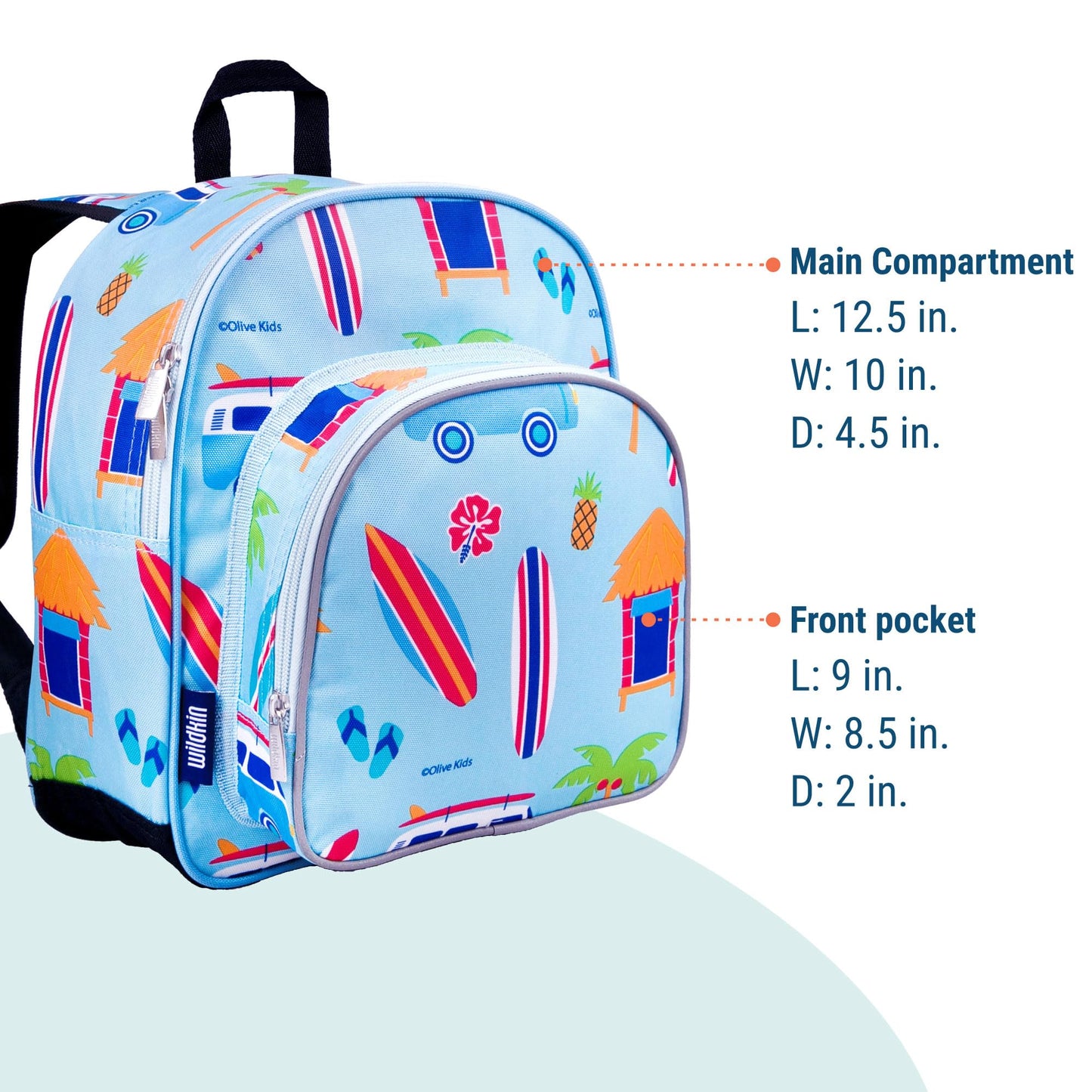 Wildkin 12-inch Kids Backpack – Padded, Adjustable, Ideal for Daycare & Travel - Trains, Planes, and Trucks